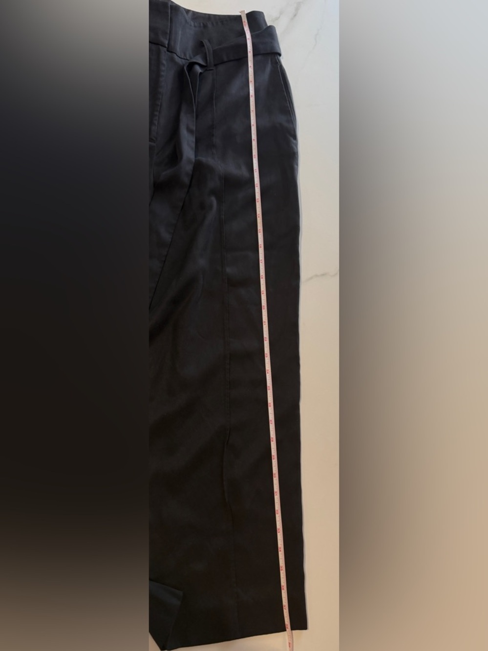Black High-Waist Tie-Waist Trousers - Picture 4 of 6